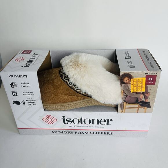 Isotoner Women’s Classic Comfort Hoodback Slippers Size XL 9.5-10 Buckskin - Picture 9 of 15